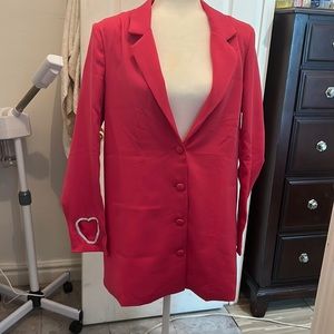 PrettyLittleThing oversized love heart blazer